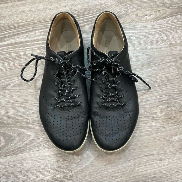 ECCO Black Mens Biom lifestyle Trainers Leather Sneakers - Picture 2 of 6